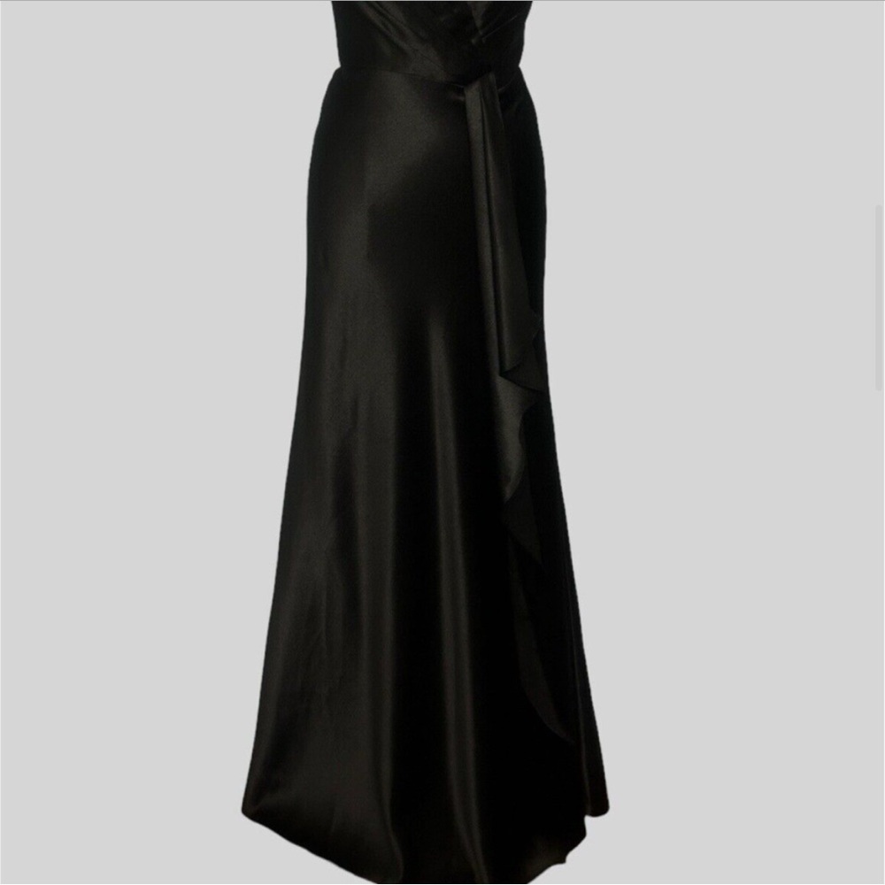 Christina Wu Elegant Black Satin Evening Gown - Picture 3 of 14